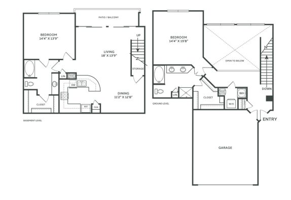 The Franklin at Samuels Ave Floor Plan 2 Bedroom 2 Bath TH R 2 Bed 2 Bath 1553 sqft