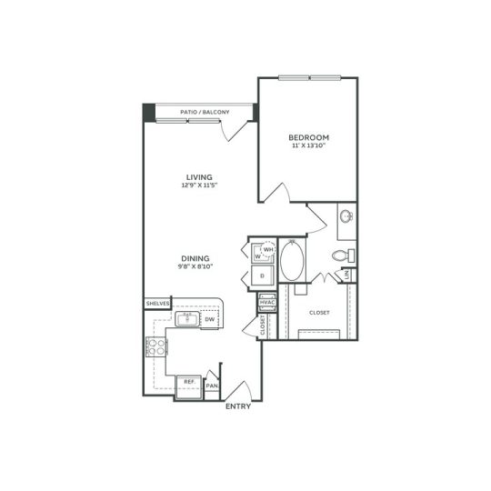 The Franklin at Samuels Ave Floor Plan 1 Bedroom 1 Bath R 1 Bed 1 Bath 772 sqft
