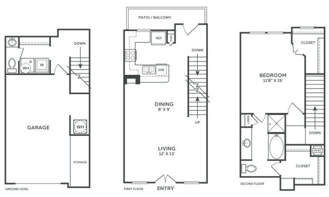 floor plan for the two bedroom apartment at The  Franklin at Samuels Ave