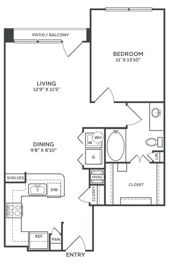 a1 floor plan at The  Franklin at Samuels Ave
